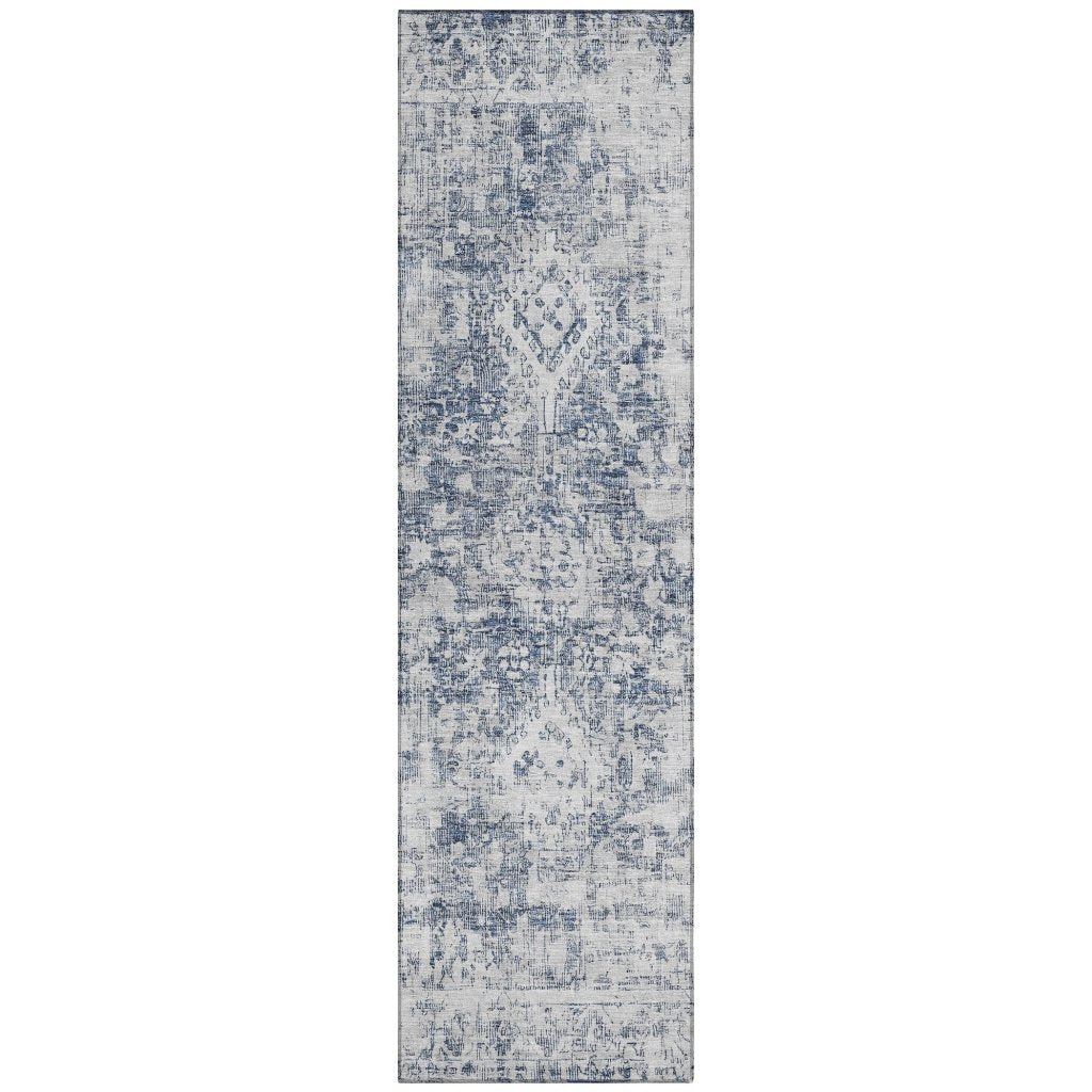 LOOMLAN Rugs Lurea Navy Washable Indoor-Outdoor Rug