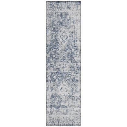 LOOMLAN Rugs Lurea Navy Washable Indoor-Outdoor Rug