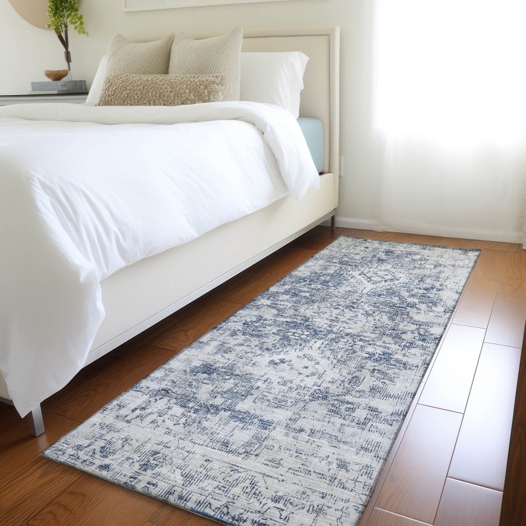 LOOMLAN Rugs Lurea Navy Washable Indoor-Outdoor Rug