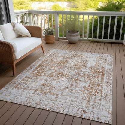 Lurea Orange Washable Indoor - Outdoor Rug - LOOMLAN - LOOMLAN Rugs - Outdoor Rugs