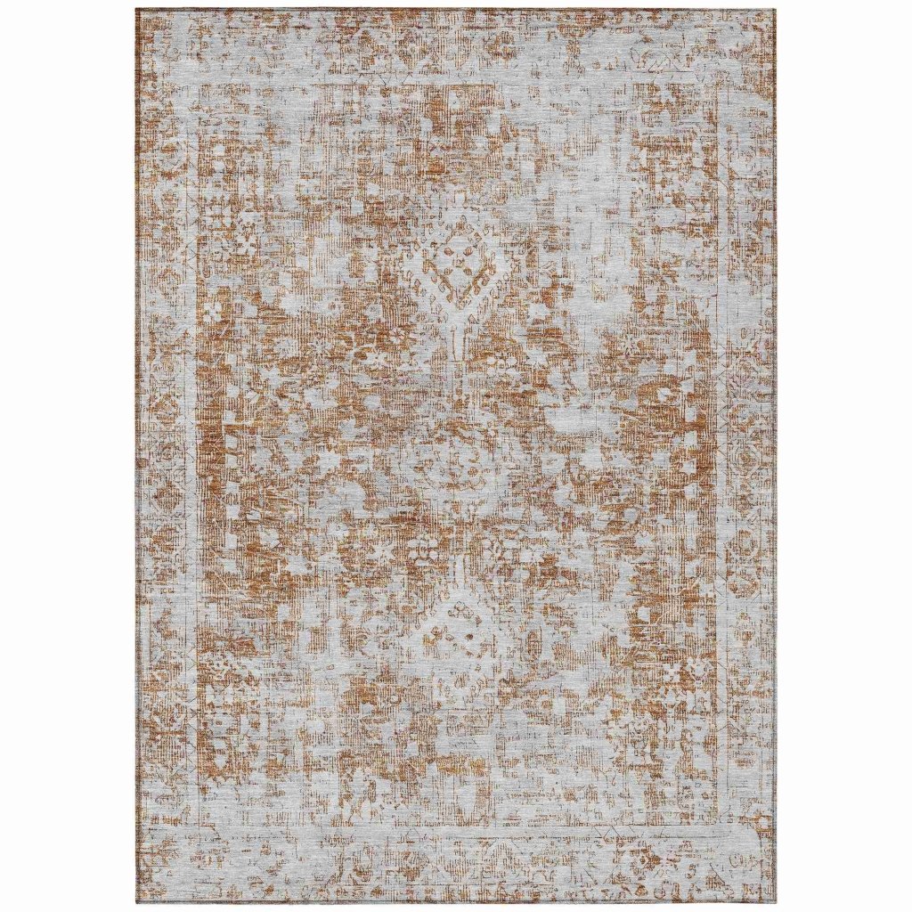 Lurea Orange Washable Indoor - Outdoor Rug - LOOMLAN - LOOMLAN Rugs - Outdoor Rugs