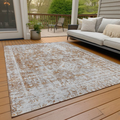 Lurea Orange Washable Indoor - Outdoor Rug - LOOMLAN - LOOMLAN Rugs - Outdoor Rugs