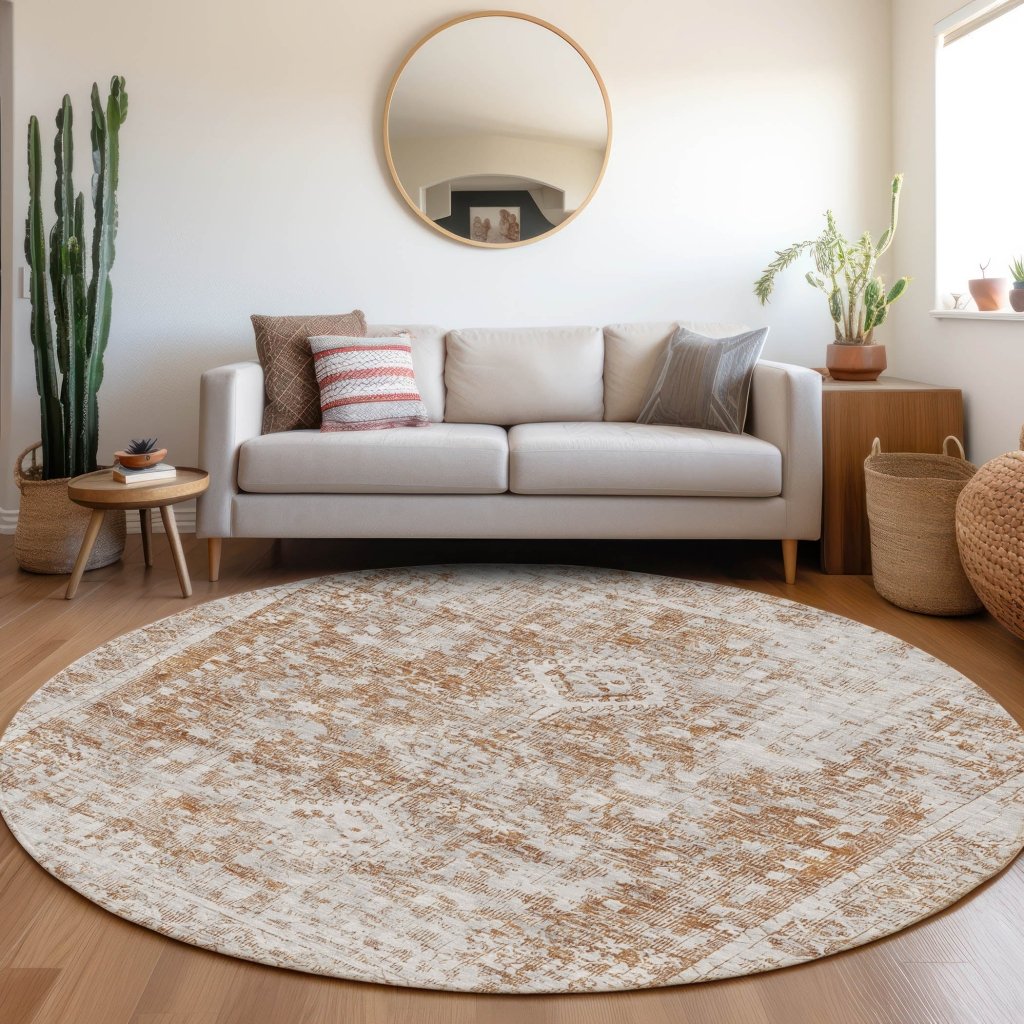 Lurea Orange Washable Indoor - Outdoor Rug - LOOMLAN - LOOMLAN Rugs - Outdoor Rugs