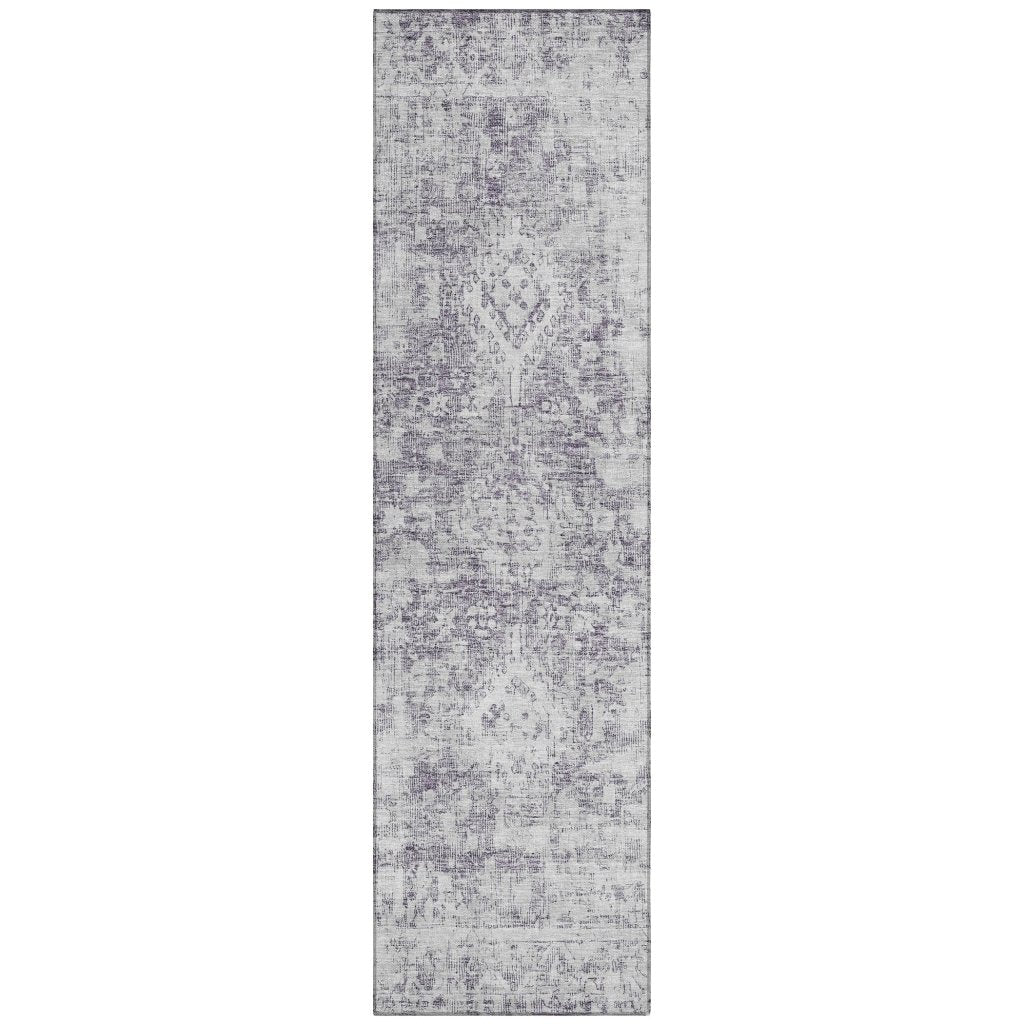 LOOMLAN Rugs Lurea Purple Washable Indoor-Outdoor Rug