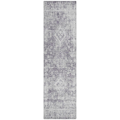 LOOMLAN Rugs Lurea Purple Washable Indoor-Outdoor Rug