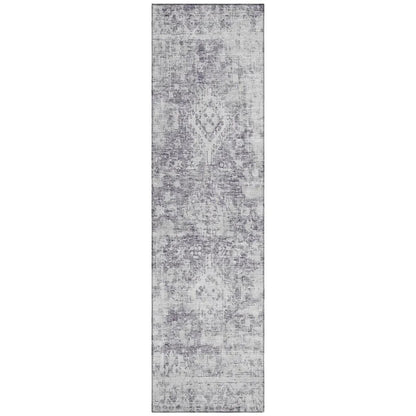 LOOMLAN Rugs Lurea Purple Washable Indoor-Outdoor Rug