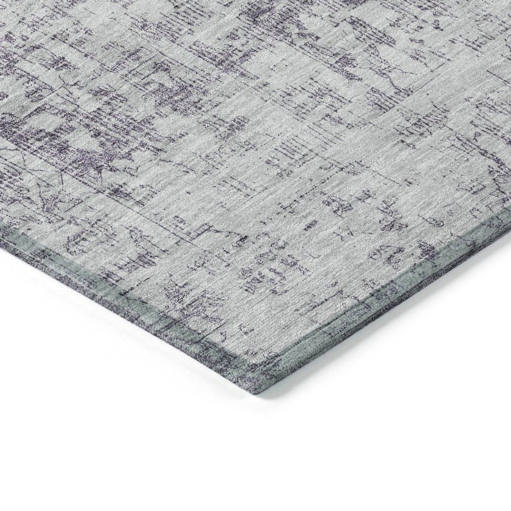 LOOMLAN Rugs Lurea Purple Washable Indoor-Outdoor Rug