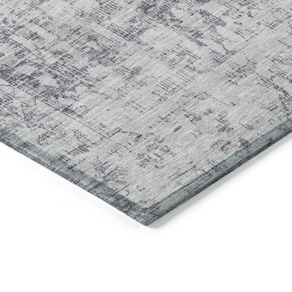 LOOMLAN Rugs Lurea Purple Washable Indoor-Outdoor Rug