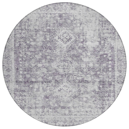 LOOMLAN Rugs Lurea Purple Washable Indoor-Outdoor Rug
