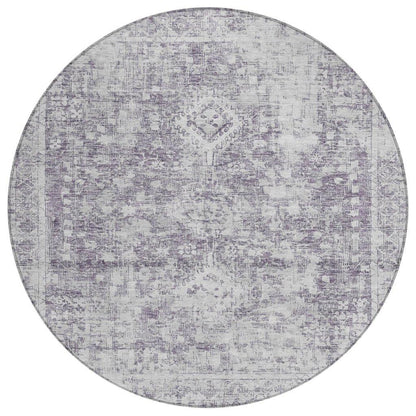 LOOMLAN Rugs Lurea Purple Washable Indoor-Outdoor Rug