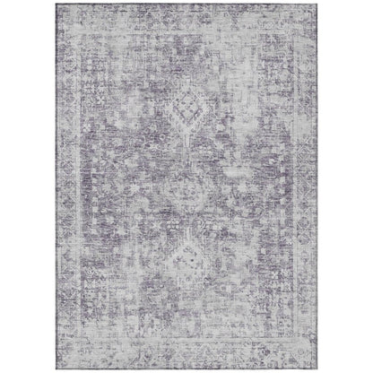 LOOMLAN Rugs Lurea Purple Washable Indoor-Outdoor Rug