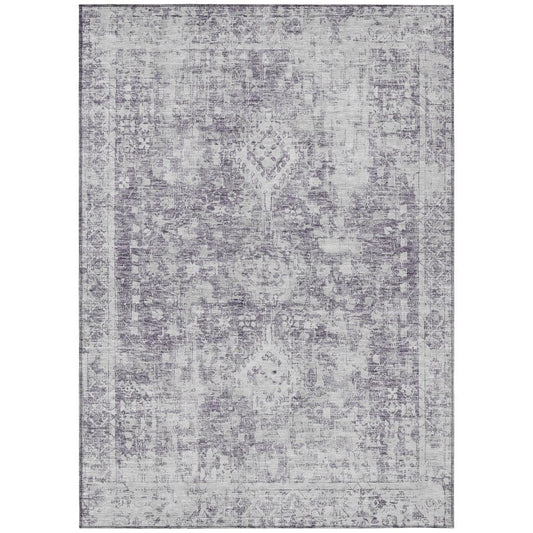LOOMLAN Rugs Lurea Purple Washable Indoor-Outdoor Rug