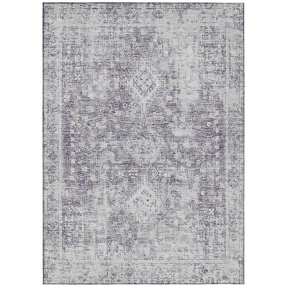 LOOMLAN Rugs Lurea Purple Washable Indoor-Outdoor Rug