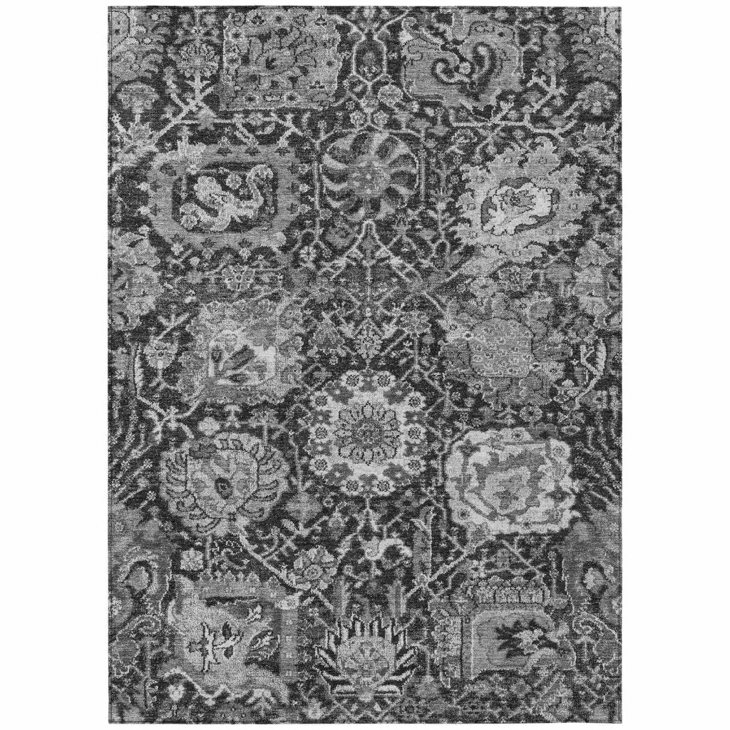 LOOMLAN Rugs Lureva Gray Washable Indoor-Outdoor Rug
