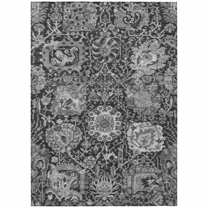 LOOMLAN Rugs Lureva Gray Washable Indoor-Outdoor Rug