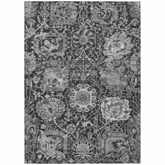 LOOMLAN Rugs Lureva Gray Washable Indoor-Outdoor Rug