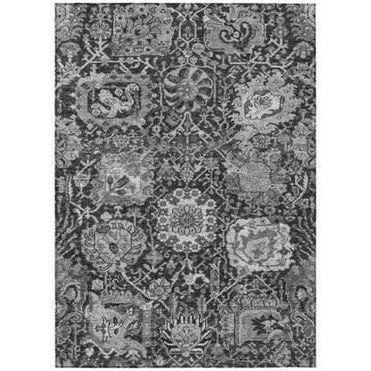 LOOMLAN Rugs Lureva Gray Washable Indoor-Outdoor Rug