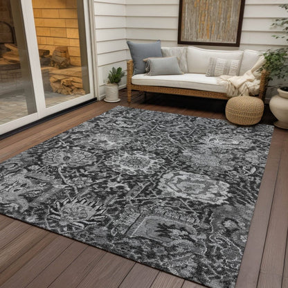 LOOMLAN Rugs Lureva Gray Washable Indoor-Outdoor Rug