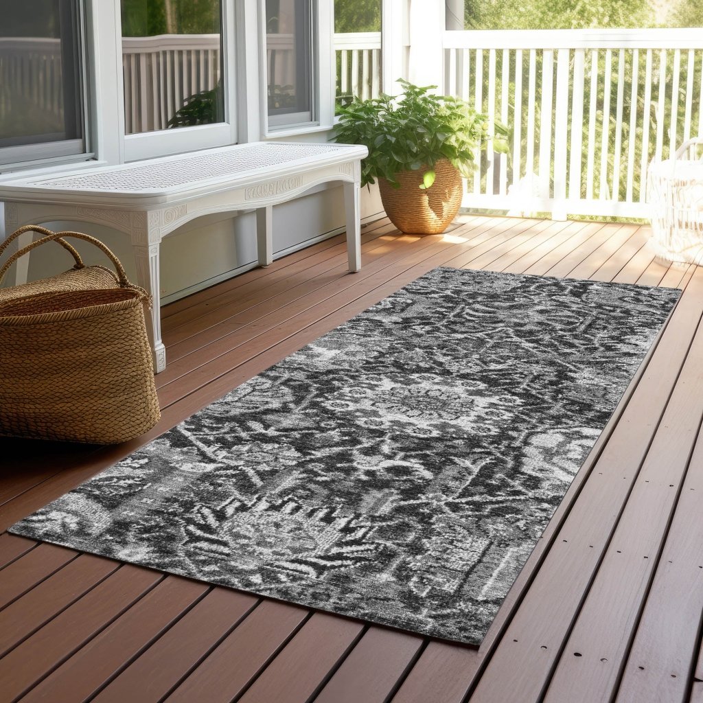 LOOMLAN Rugs Lureva Gray Washable Indoor-Outdoor Rug
