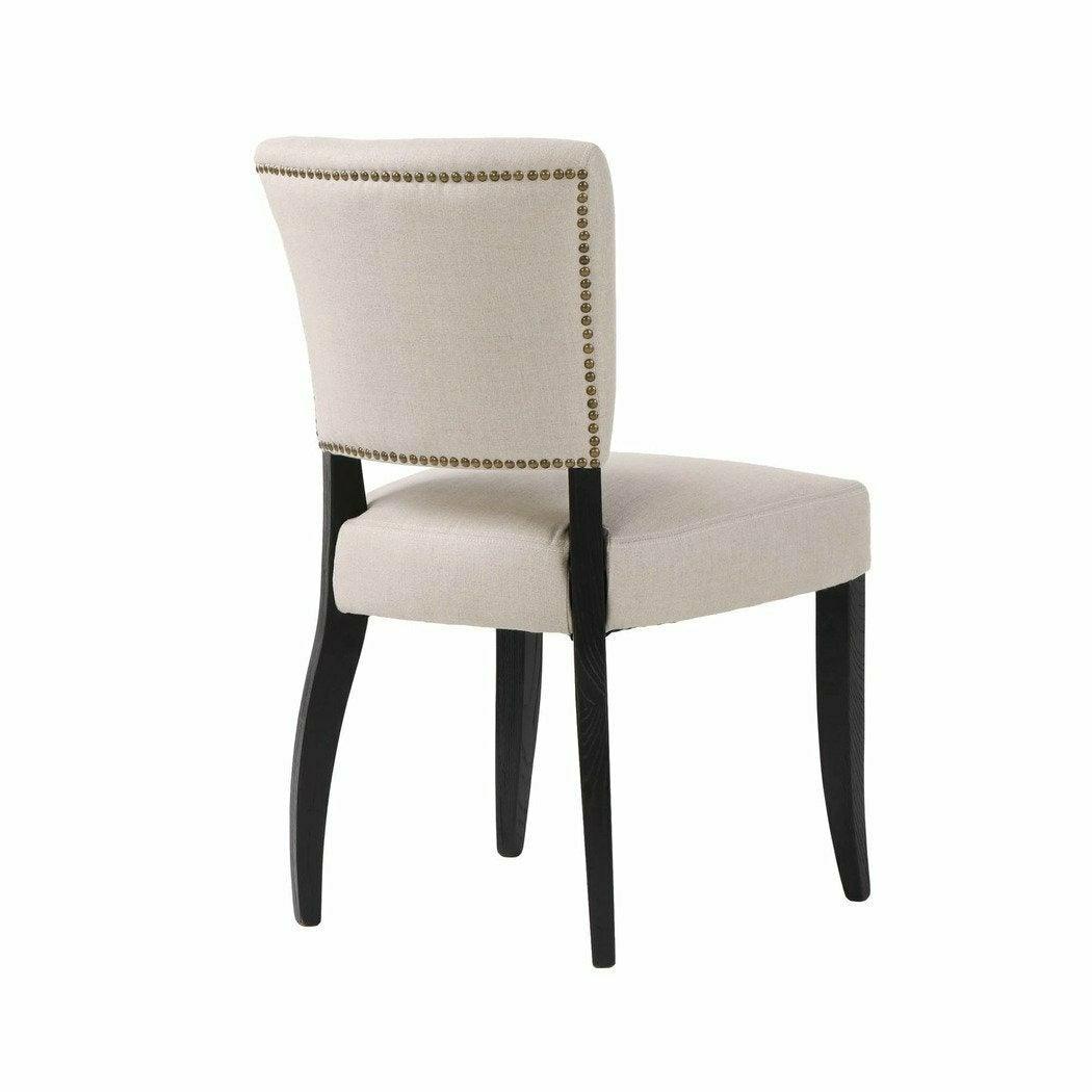 Luther Dining Chair Light Linen & Black Legs Linen Floating Back Set of 2 - Sideboards and Things Accents_Black, Back Type_Floating Back, Back Type_Full Back, Back Type_With Back, Brand_LH Imports, Color_Ivory, Finish_Antiqued, Legs Material_Wood, Number of Pieces_2PC Set, Product Type_Dining Height, Shape_Armless, Upholstery Type_Fabric Blend, Wood Species_Oak