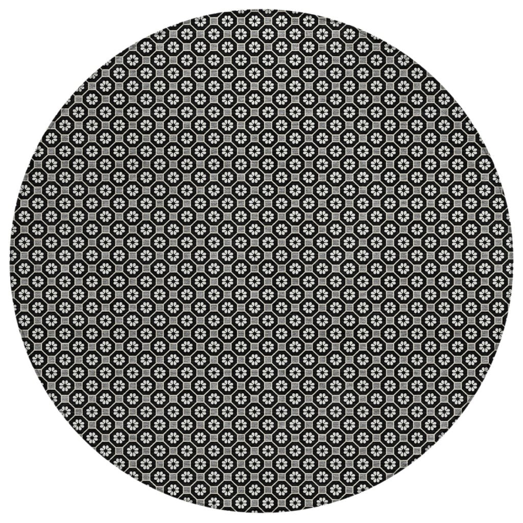 LOOMLAN Rugs Luthira Black Washable Indoor-Outdoor Rug