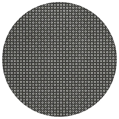 LOOMLAN Rugs Luthira Black Washable Indoor-Outdoor Rug