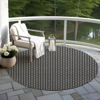 LOOMLAN Rugs Luthira Black Washable Indoor-Outdoor Rug