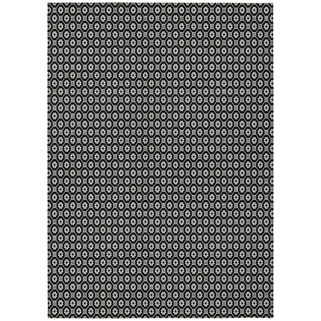 LOOMLAN Rugs Luthira Black Washable Indoor-Outdoor Rug