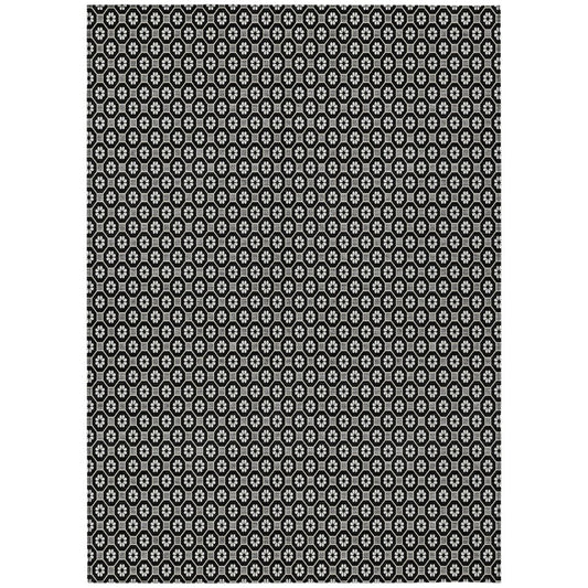 LOOMLAN Rugs Luthira Black Washable Indoor-Outdoor Rug