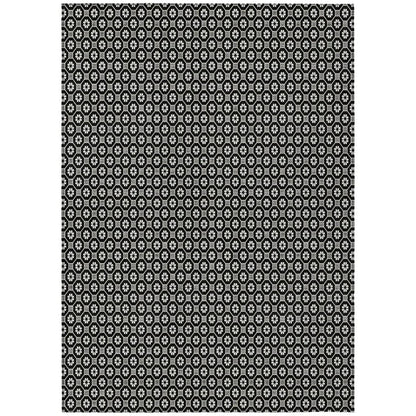 LOOMLAN Rugs Luthira Black Washable Indoor-Outdoor Rug