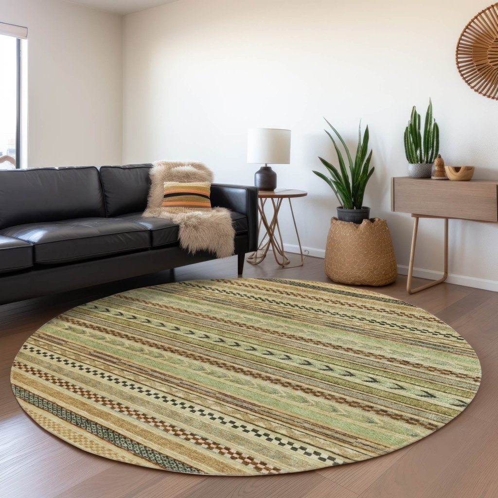 LOOMLAN Rugs Luthyra Beige Washable Indoor-Outdoor Rug