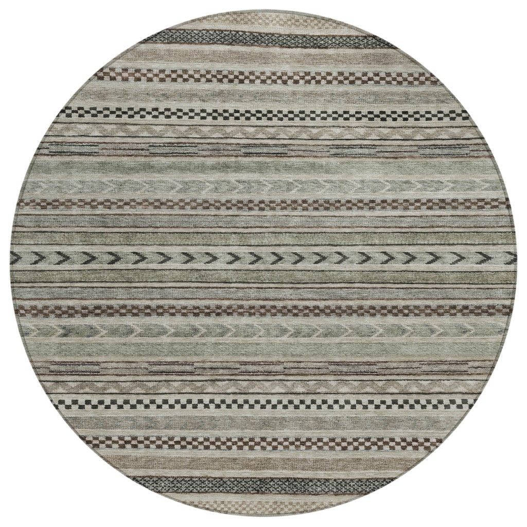 LOOMLAN Rugs Luthyra Brown Washable Indoor-Outdoor Rug