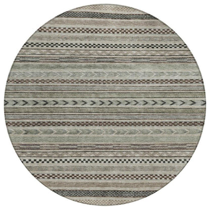 LOOMLAN Rugs Luthyra Brown Washable Indoor-Outdoor Rug
