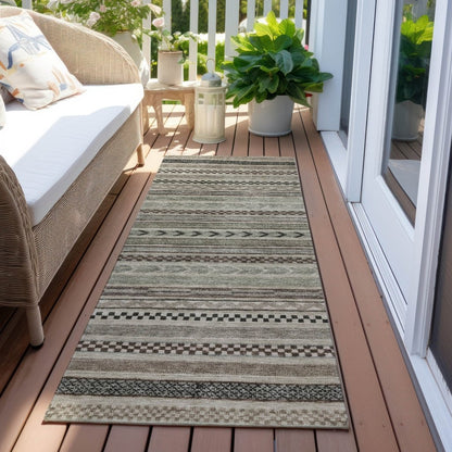 LOOMLAN Rugs Luthyra Brown Washable Indoor-Outdoor Rug