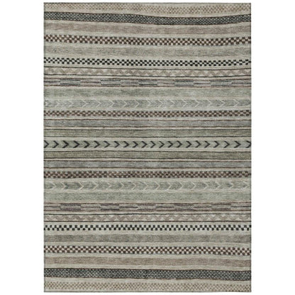 LOOMLAN Rugs Luthyra Brown Washable Indoor-Outdoor Rug