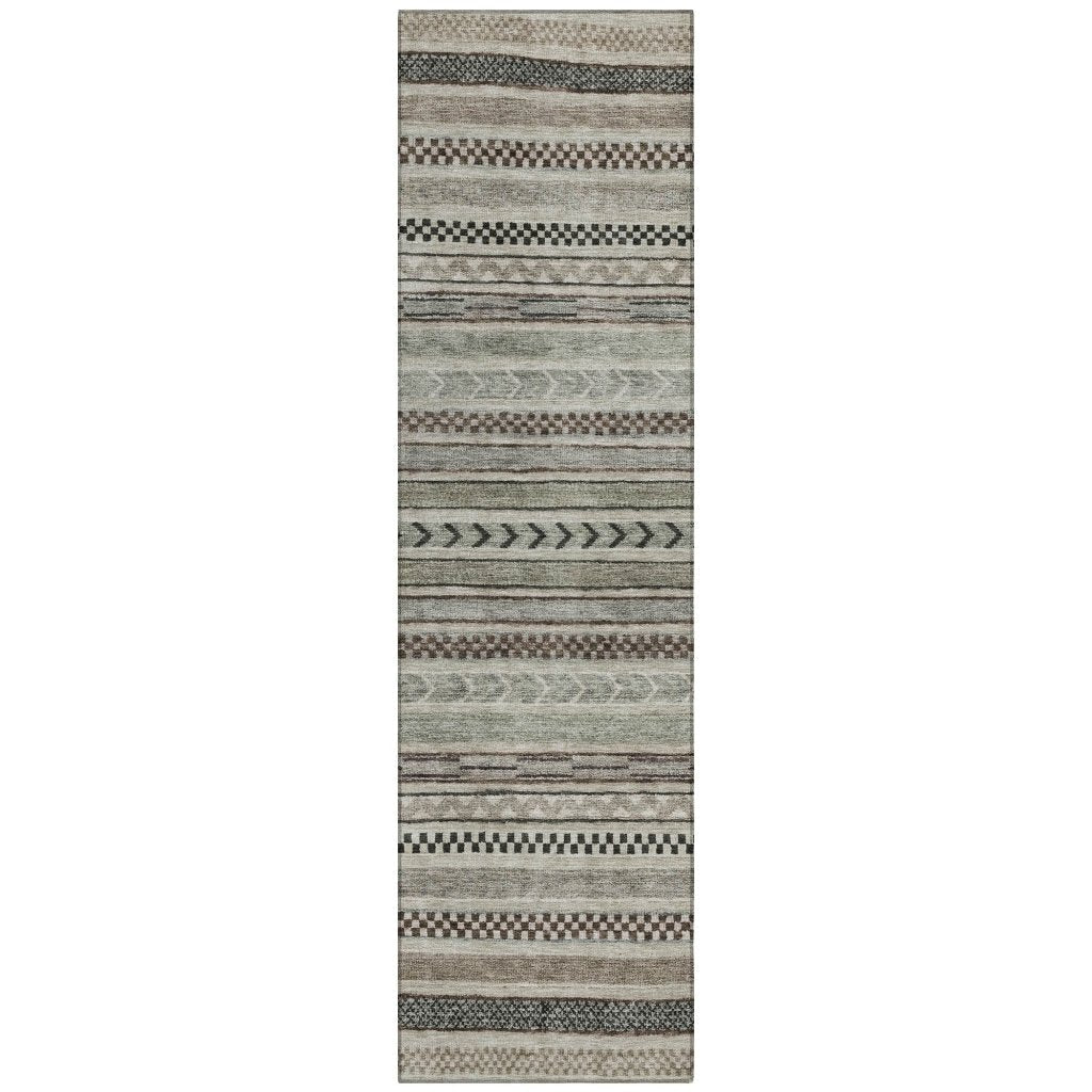 LOOMLAN Rugs Luthyra Brown Washable Indoor-Outdoor Rug