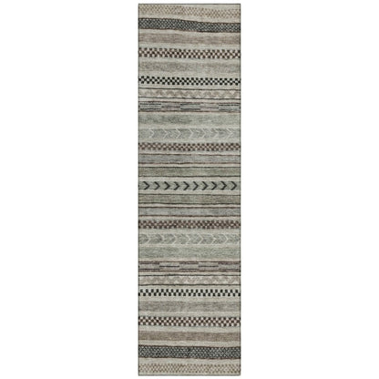 LOOMLAN Rugs Luthyra Brown Washable Indoor-Outdoor Rug