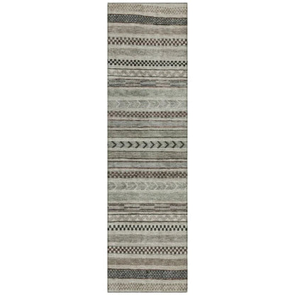 LOOMLAN Rugs Luthyra Brown Washable Indoor-Outdoor Rug