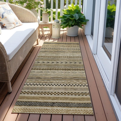 LOOMLAN Rugs Luthyra Chocolate Washable Indoor-Outdoor Rug