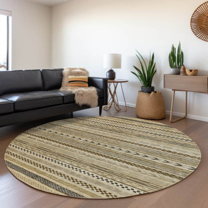 LOOMLAN Rugs Luthyra Chocolate Washable Indoor-Outdoor Rug