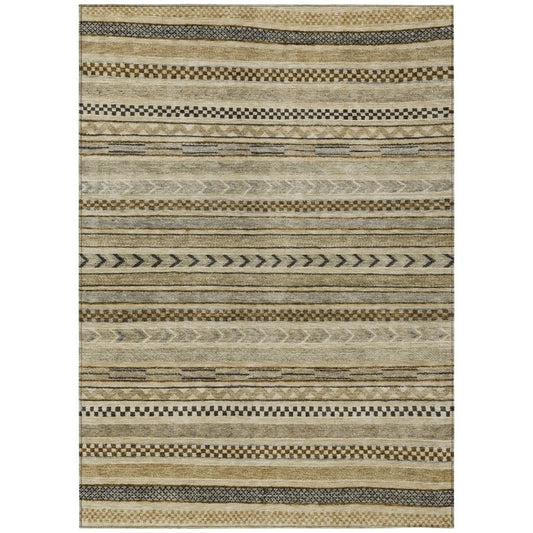 LOOMLAN Rugs Luthyra Chocolate Washable Indoor-Outdoor Rug