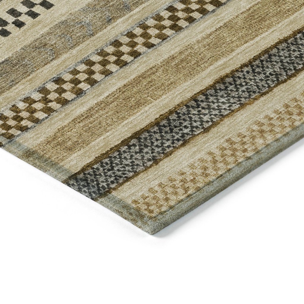 LOOMLAN Rugs Luthyra Chocolate Washable Indoor-Outdoor Rug