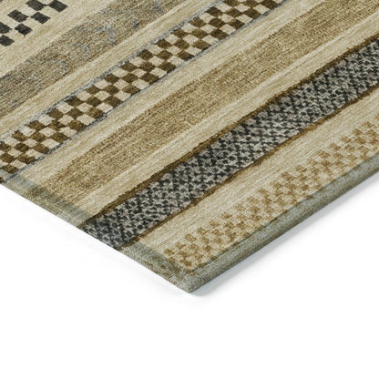 LOOMLAN Rugs Luthyra Chocolate Washable Indoor-Outdoor Rug