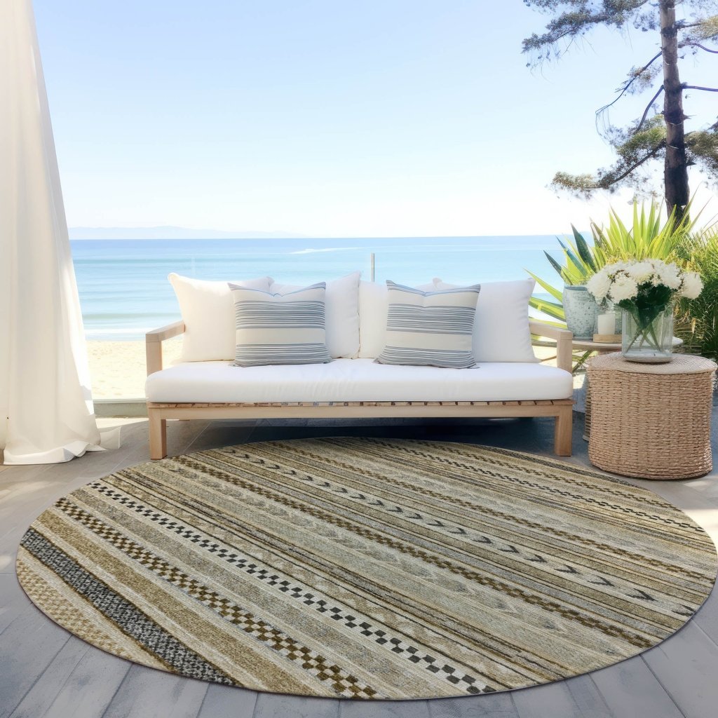 LOOMLAN Rugs Luthyra Chocolate Washable Indoor-Outdoor Rug
