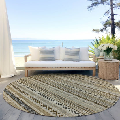 LOOMLAN Rugs Luthyra Chocolate Washable Indoor-Outdoor Rug