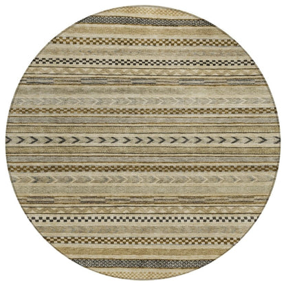 LOOMLAN Rugs Luthyra Chocolate Washable Indoor-Outdoor Rug