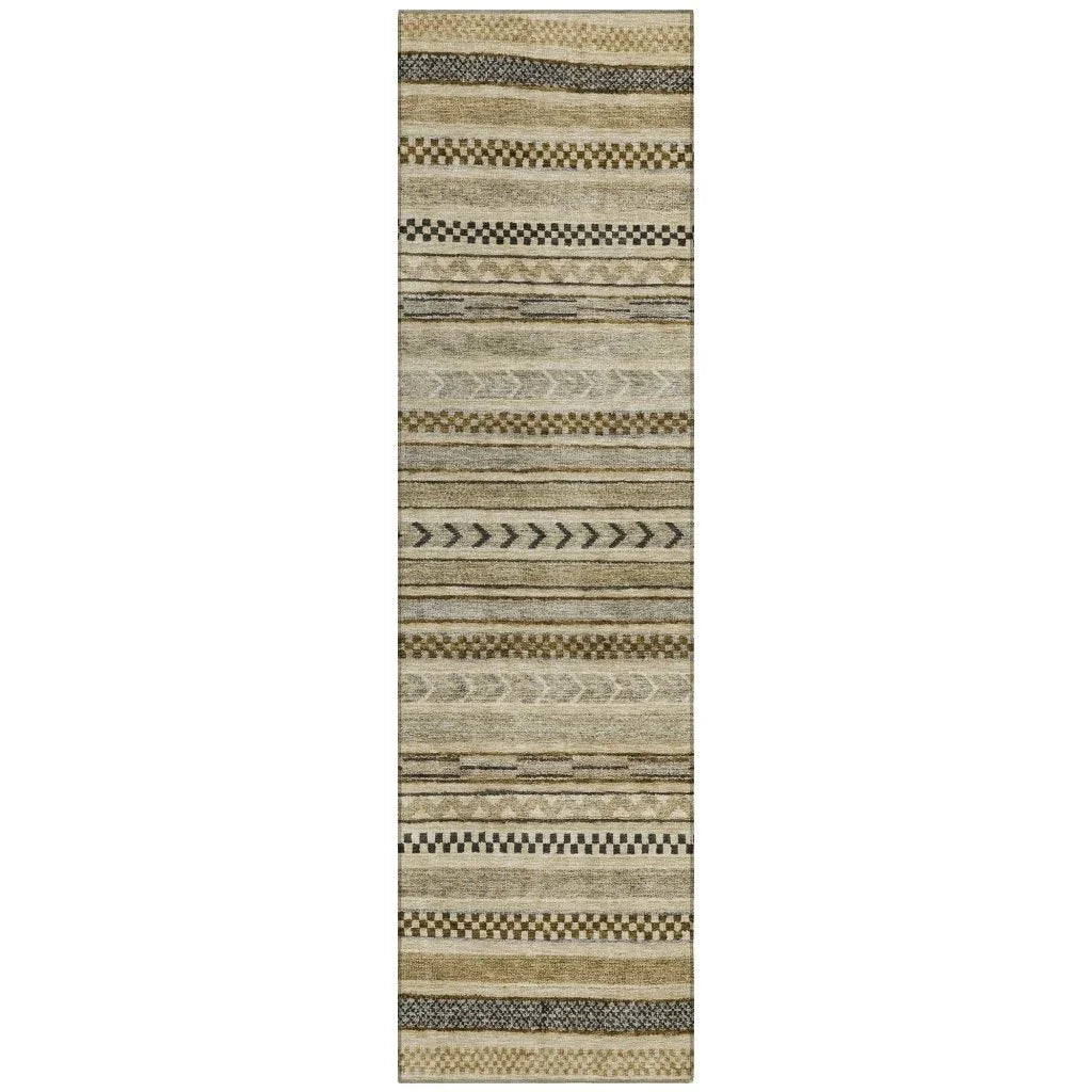 LOOMLAN Rugs Luthyra Chocolate Washable Indoor-Outdoor Rug