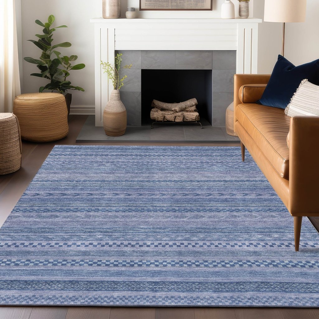 LOOMLAN Rugs Luthyra Denim Washable Indoor-Outdoor Rug