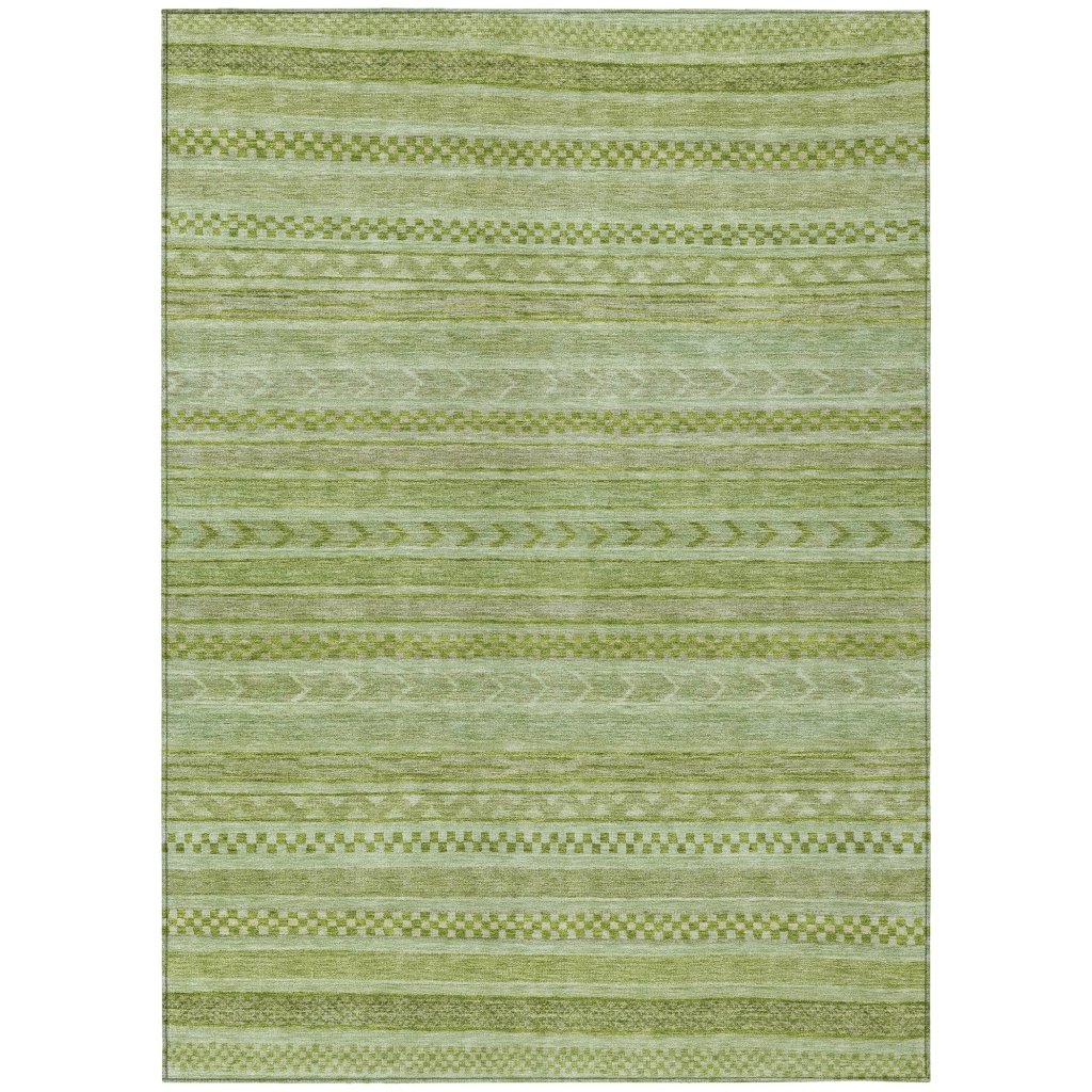 LOOMLAN Rugs Luthyra Green Washable Indoor-Outdoor Rug