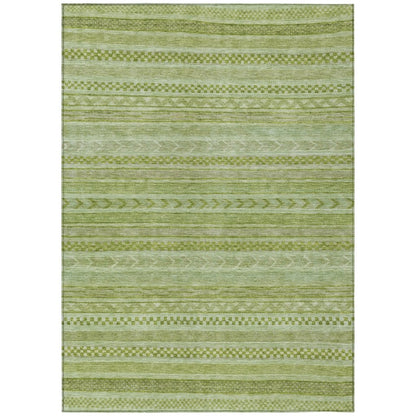 LOOMLAN Rugs Luthyra Green Washable Indoor-Outdoor Rug